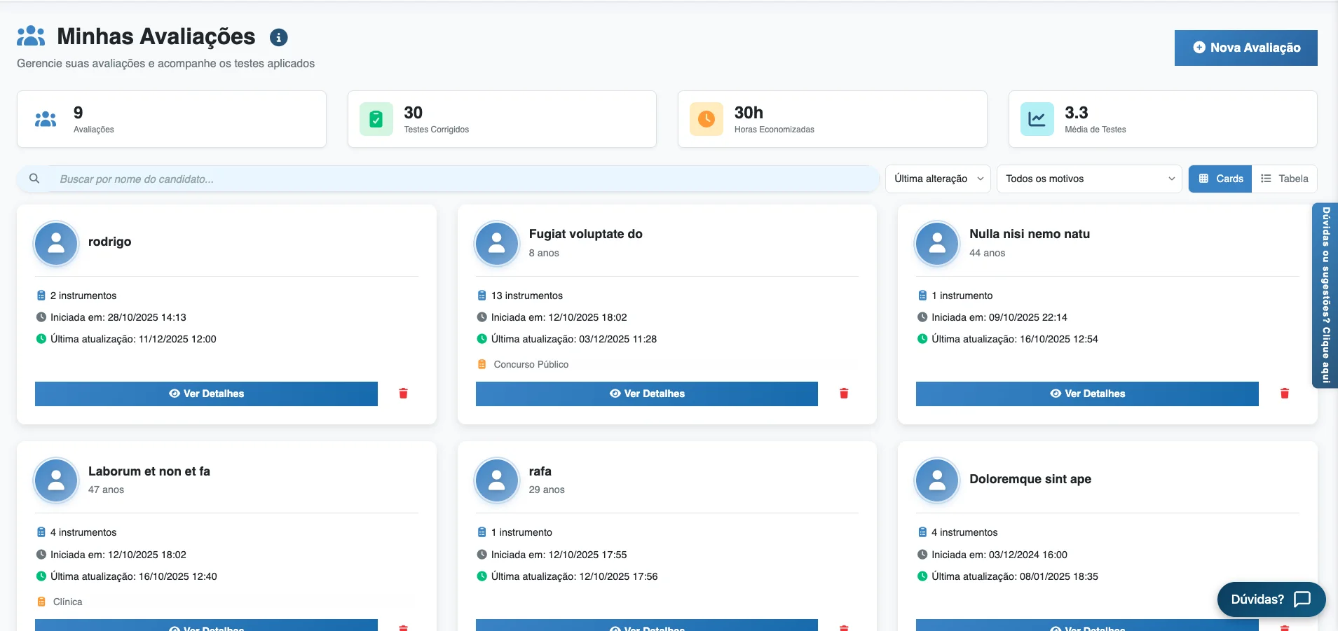 Minhas Avaliações